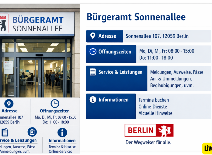 Bürgeramt Sonnenallee Berlin Adresse Öffnungszeiten Service Leistungen Informationen