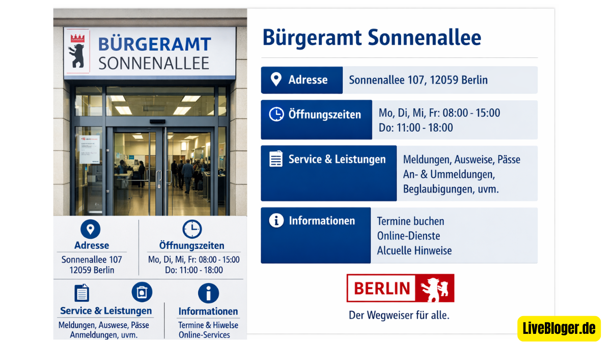 Bürgeramt Sonnenallee Berlin Adresse Öffnungszeiten Service Leistungen Informationen