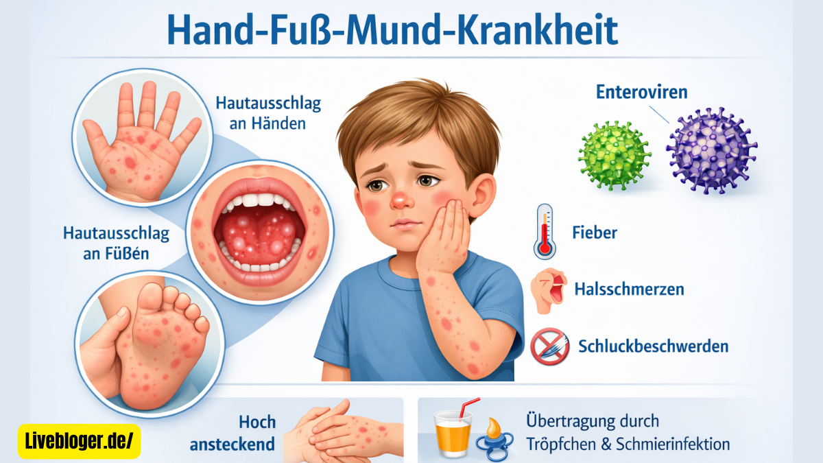 Hand Fuß Mund Krankheit erkennen behandeln vorbeugen typische Symptome bei Kindern