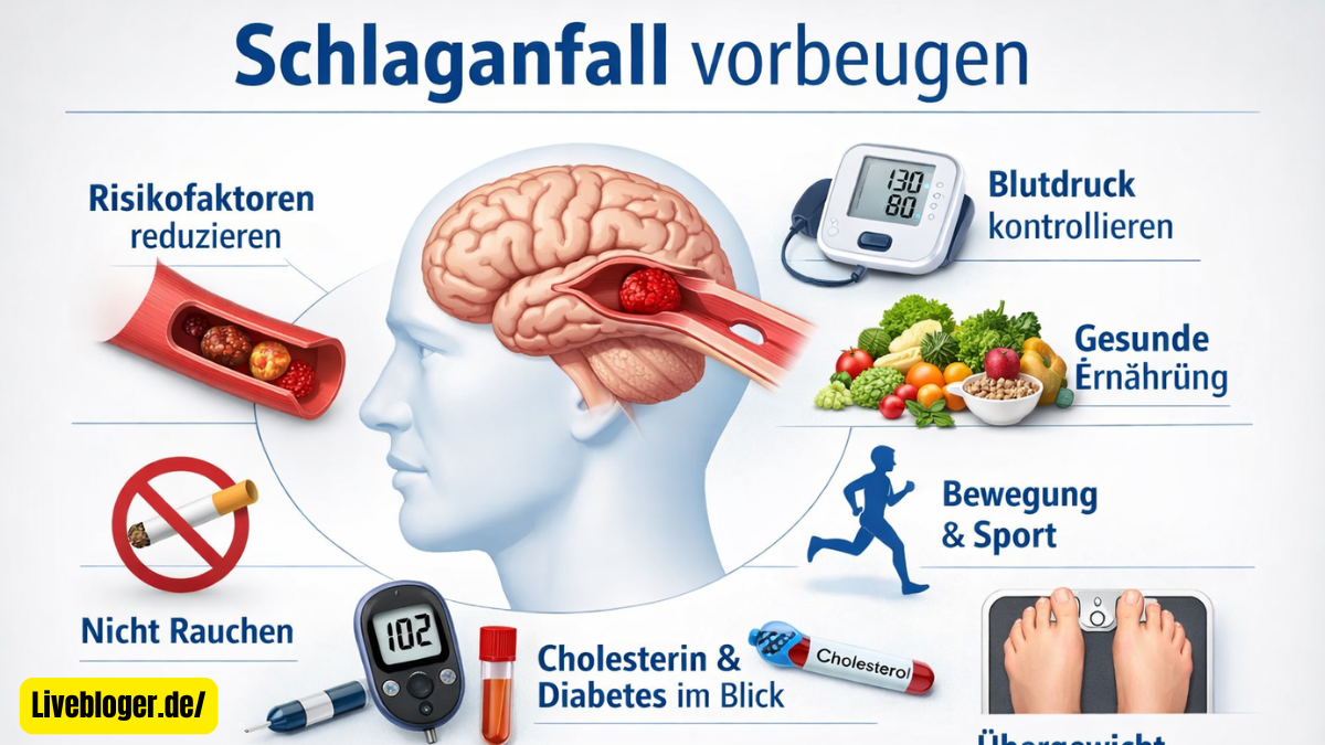 Schlaganfall vorbeugen mit gesunder Ernährung Bewegung Stress vermeiden effektiv